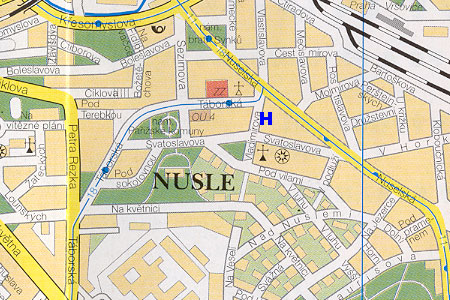mapa prahy - hostel Alia