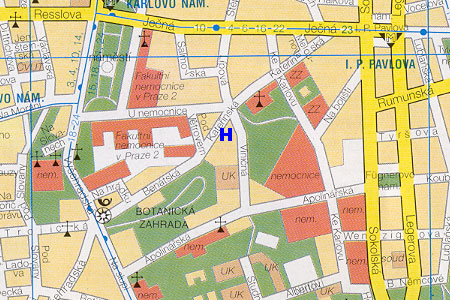 mapa prahy - hotel 16 U Sv. Kateiny