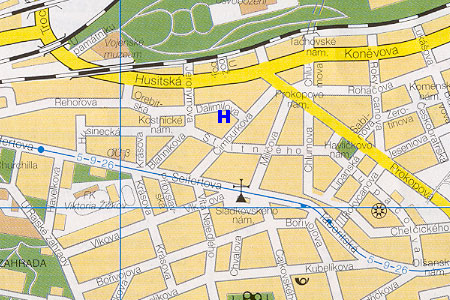 mapa prahy - hotel Amadeus