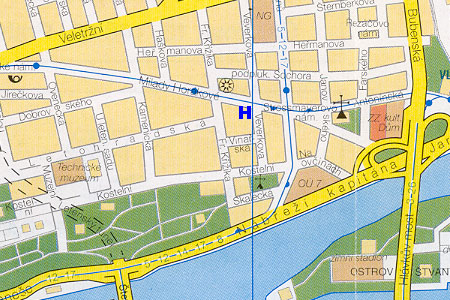 mapa prahy - hotel Belvedere