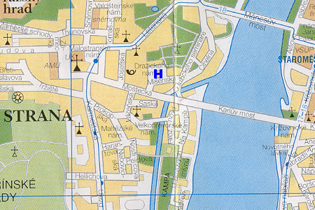 mapa prahy - hotel Biskupsk dm