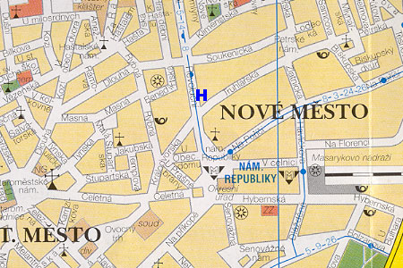 mapa prahy - hotel City Centre