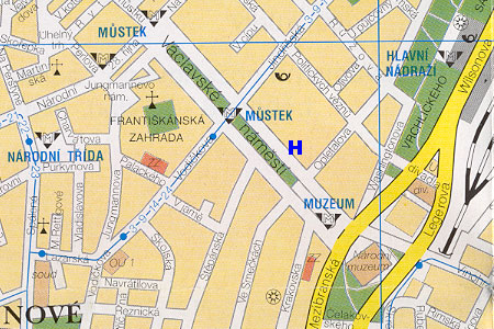 mapa prahy - hotel Elys�e