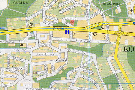 mapa prahy - hotel Kaval�r