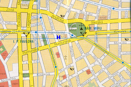 mapa prahy - hotel Luník