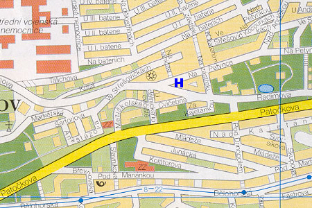 mapa prahy - hotel Mark�ta