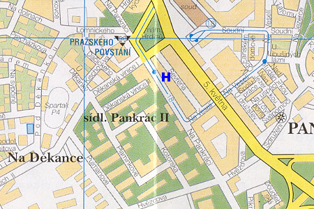 mapa prahy - hotel Otar