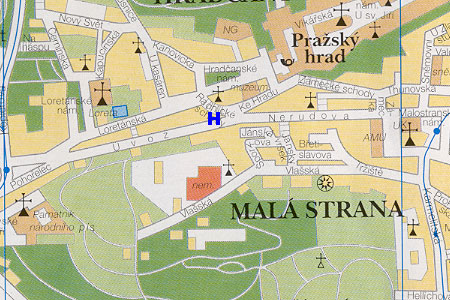 mapa prahy - hotel U Krle Karla