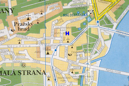 mapa prahy - hotel Waldstein