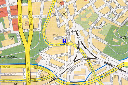 mapa prahy - pension Krokod�l